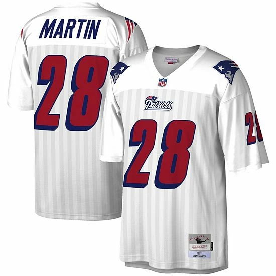 Brand new ๐ฅฐ Unbranded Men's Mitchell & Ness Curtis Martin White New England Patriots 1995 Legacy Replica Jersey โ - Image 2