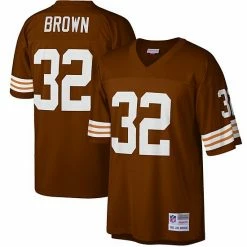 Promo ✨ Unbranded Men's Mitchell & Ness Jim Brown Brown Cleveland Browns Big & Tall 1963 Retired Player Replica Jersey ❤️