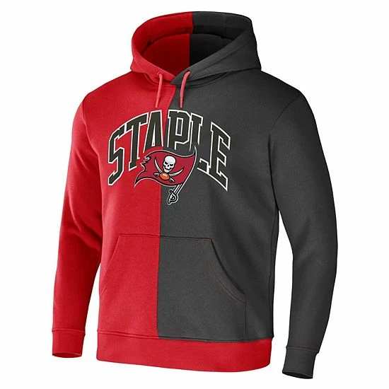 New 👏 Unbranded Men's NFL X Staple Red Tampa Bay Buccaneers Split Logo Pullover Hoodie ⭐ - Image 3
