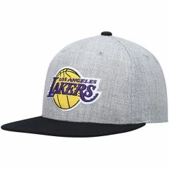 Top 10 🤩 Unbranded Men's Mitchell & Ness Heathered Gray/Black Los Angeles Lakers Heathered Underpop Snapback Hat ✨
