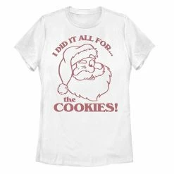 Wholesale 💯 Unbranded Juniors' 🎄 Christmas Santa I Did It All For The Cookies Tee 😉