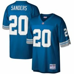 Budget 🔔 Unbranded Men's Mitchell & Ness Barry Sanders Blue Detroit Lions Big & Tall 1996 Retired Player Replica Jersey 😉