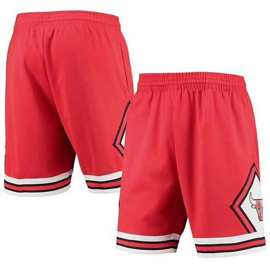 Best reviews of 💯 Unbranded Men's Mitchell & Ness Red Chicago Bulls 1997 Hardwood Classics 75th Anniversary Swingman Shorts 🌟