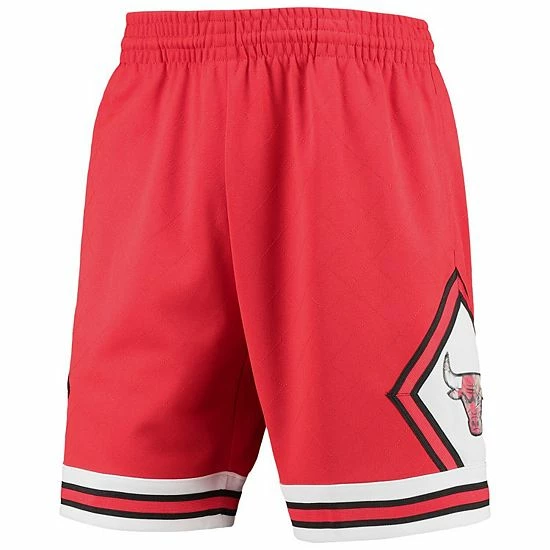 Best reviews of 💯 Unbranded Men's Mitchell & Ness Red Chicago Bulls 1997 Hardwood Classics 75th Anniversary Swingman Shorts 🌟 - Image 3