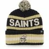 Best Sale 😍 Unbranded Men's '47 Black New Orleans Saints Legacy Bering Cuffed Knit Hat With Pom 👏
