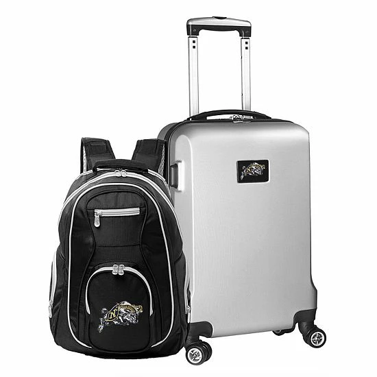 Wholesale ✨ Unbranded Navy Midshipmen Deluxe Hardside Spinner Carry-On Luggage & 🎒 Backpack Set Nvy Silver ✔️ - Image 8