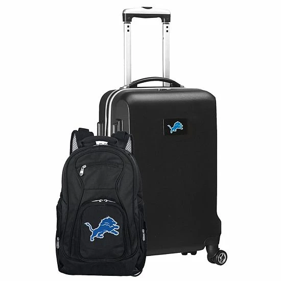 Cheapest 🤩 Unbranded Detroit Lions Deluxe Hardside Spinner Carry-On & 🎒 Backpack Set Lns Navy 🎉 - Image 6