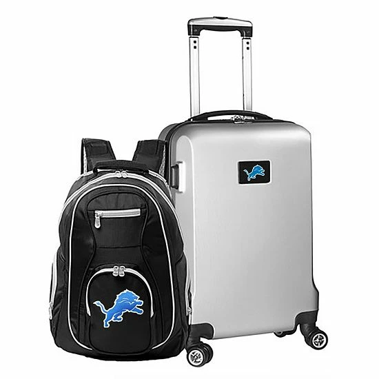 Cheapest 🤩 Unbranded Detroit Lions Deluxe Hardside Spinner Carry-On & 🎒 Backpack Set Lns Navy 🎉 - Image 7