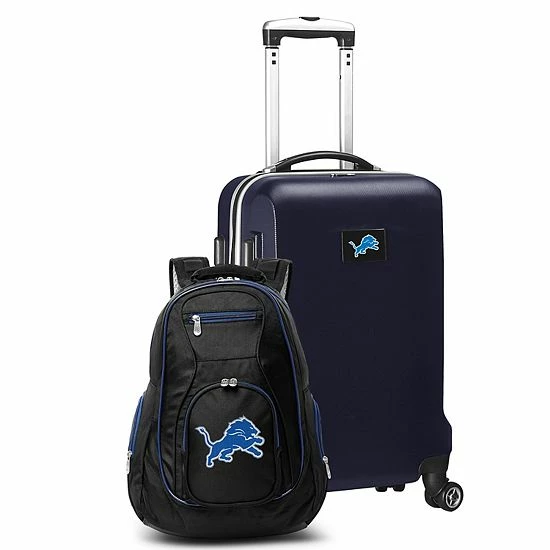Cheapest 🤩 Unbranded Detroit Lions Deluxe Hardside Spinner Carry-On & 🎒 Backpack Set Lns Navy 🎉 - Image 9