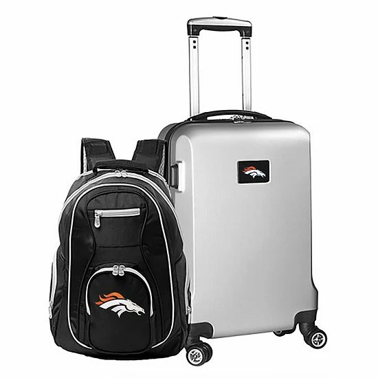 Best Pirce ✔️ Unbranded Denver Broncos Deluxe Hardside Spinner Carry-On & 🎒 Backpack Set Den Navy 🔔 - Image 6