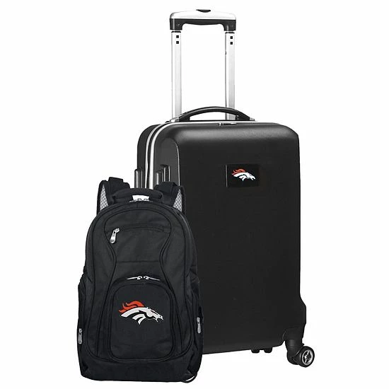 Best Pirce ✔️ Unbranded Denver Broncos Deluxe Hardside Spinner Carry-On & 🎒 Backpack Set Den Navy 🔔 - Image 9
