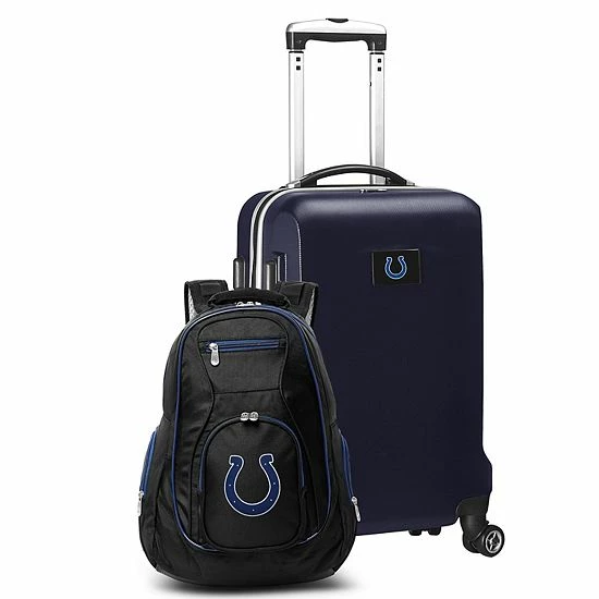 Coupon 🤩 Unbranded Indianapolis Colts Deluxe Hardside Spinner Carry-On & 🎒 Backpack Set Clt Black 🔥 - Image 9
