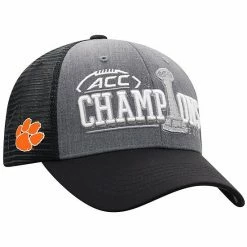 Discount 👏 Unbranded Men's Top Of The World Gray/Black Clemson Tigers 2019 ACC Football Champions Locker Room Adjustable Hat ⭐