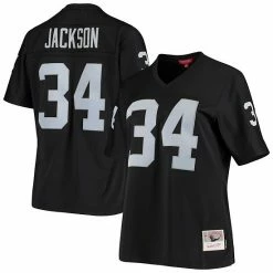Outlet 🎁 Unbranded 👩 Women's Mitchell & Ness Bo Jackson Black Las Vegas Raiders 1988 Legacy Replica Jersey 😀