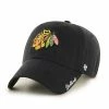 Outlet ✔️ Unbranded 👩 Women's '47 Black Chicago Blackhawks Team Miata Clean Up Adjustable Hat ✨