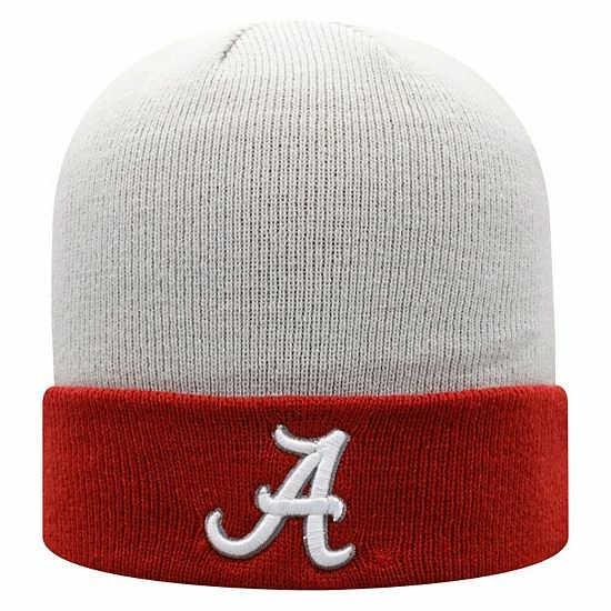 New 🔔 Unbranded Men's Top Of The World Gray/Crimson Alabama Crimson Tide Core 2-Tone Cuffed Knit Hat 😉 - Image 2