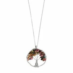 Cheap 🎉 Unbranded Sterling Silver Tourmaline Tree Of Life Pendant 🥰