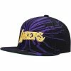 New 🌟 Unbranded Men's Mitchell & Ness Black Los Angeles Lakers Hardwood Classics Earthquake Snapback Hat 🎉