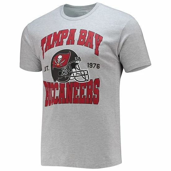 Outlet 🎁 Unbranded Men's Junk Food Heathered Gray Tampa Bay Buccaneers Helmet T-Shirt 🤩 - Image 3