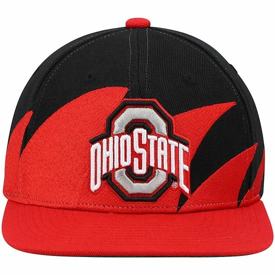Hot Sale ⭐ Unbranded Men's Mitchell & Ness Scarlet/Black Ohio State Buckeyes Sharktooth Snapback Hat 💯 - Image 3