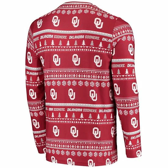 Buy ๐ฅฐ Unbranded Men's Concepts Sport Crimson Oklahoma Sooners Ugly Sweater Knit Long Sleeve Top And Pant Set ๐ฅ - Image 3