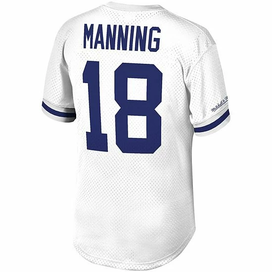 Cheap 🔥 Unbranded Men's Mitchell & Ness Peyton Manning White Indianapolis Colts Retired Player Name & Number Mesh Top 👍 - Image 4