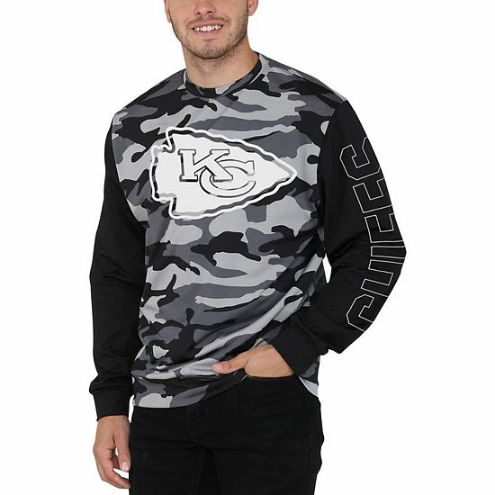 Cheapest 💯 Unbranded Men's FOCO Black Kansas City Chiefs Camo Long Sleeve T-Shirt ⭐ - Image 5