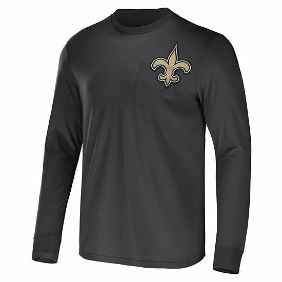 Hot Sale ⌛ Unbranded Men's NFL X Darius Rucker Collection By Fanatics Charcoal New Orleans Saints Team Long Sleeve T-Shirt ✔️ - Image 3