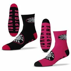 Discount ⌛ Unbranded Men's For Bare Feet Toronto Raptors 2-Pack Team Quarter-Length 🧦 Socks ⭐