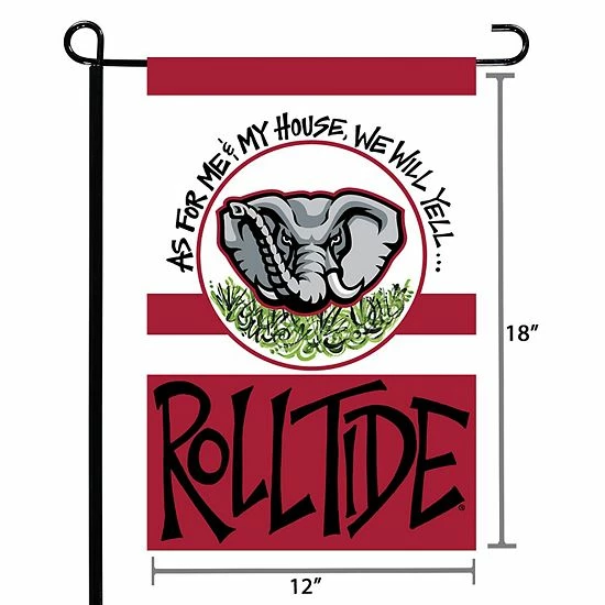 New ๐ Unbranded Alabama Crimson Tide 12" X 18" Mascot Double-Sided Garden Flag โจ - Image 3