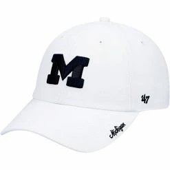 Coupon 😉 Unbranded 👩 Women's '47 White Michigan Wolverines Miata Clean Up Logo Adjustable Hat 👍
