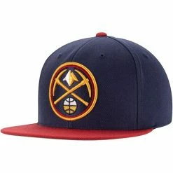 New 🎉 Unbranded Men's Mitchell & Ness Navy/Red Denver Nuggets Two-Tone Wool Snapback Hat 😉