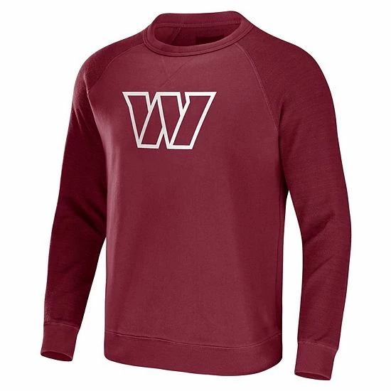 Promo ✨ Unbranded Men's NFL X Darius Rucker Collection By Fanatics Burgundy Washington Commanders Raglan Fleece Pullover Sweatshirt 🛒 - Image 3
