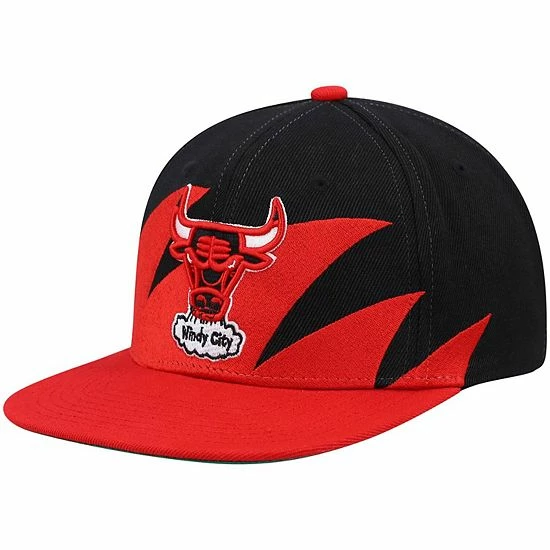 Budget 🔥 Unbranded Men's Mitchell & Ness Black/Red Chicago Bulls Hardwood Classics Sharktooth Snapback Hat 😀 - Image 2
