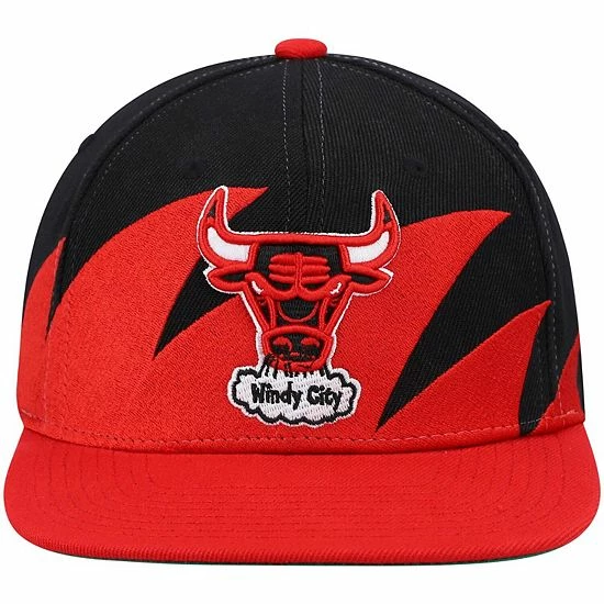 Budget 🔥 Unbranded Men's Mitchell & Ness Black/Red Chicago Bulls Hardwood Classics Sharktooth Snapback Hat 😀 - Image 3