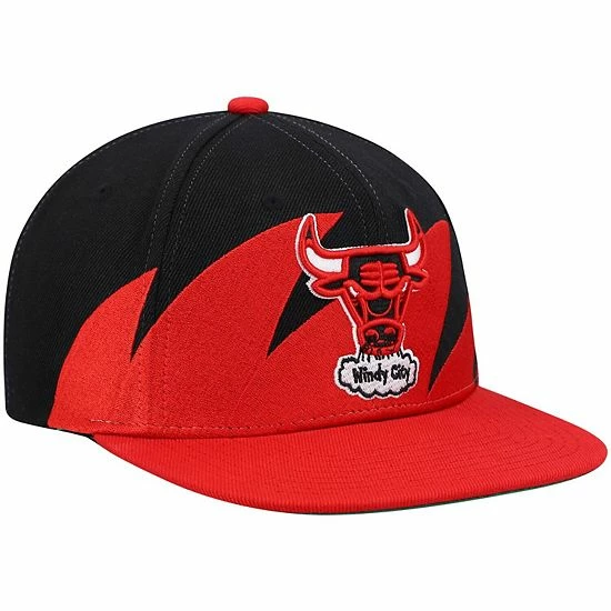 Budget 🔥 Unbranded Men's Mitchell & Ness Black/Red Chicago Bulls Hardwood Classics Sharktooth Snapback Hat 😀 - Image 4