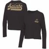 Best deal 🛒 Unbranded 👩 Women's Junk Food Black New Orleans Saints Pocket Thermal Long Sleeve T-Shirt 😍