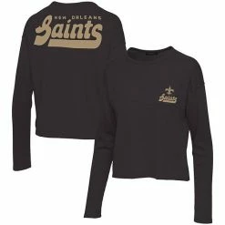Best deal 🛒 Unbranded 👩 Women's Junk Food Black New Orleans Saints Pocket Thermal Long Sleeve T-Shirt 😍