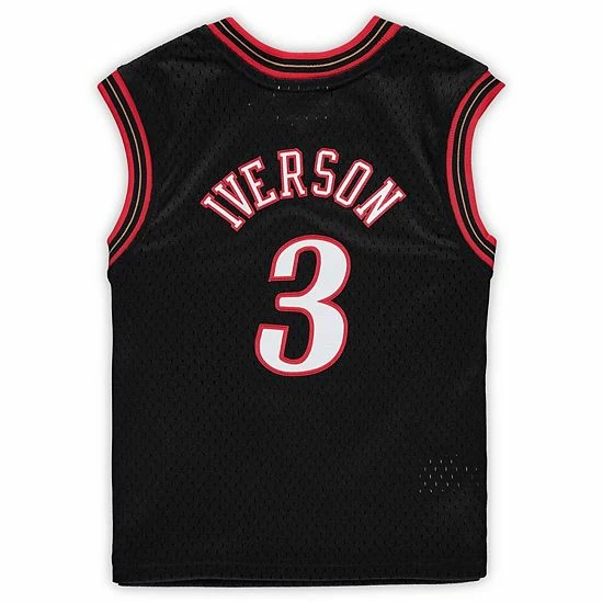 Flash Sale ❤️ Unbranded Preschool Mitchell & Ness Allen Iverson Black Philadelphia 76ers 2000-2001 Hardwood Classics Throwback Team Jersey 🔥 - Image 4