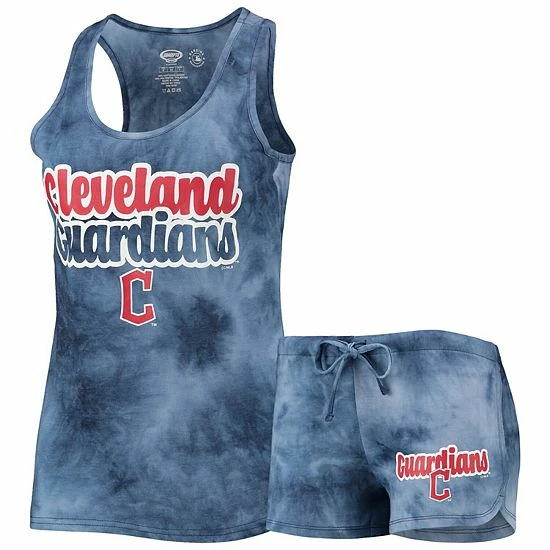 Promo 👏 Unbranded 👩 Women's Concepts Sport Navy Cleveland Guardians Billboard Racerback Tank Top & Shorts Set 😀 - Image 2