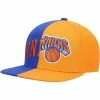 Coupon 🧨 Unbranded Men's Mitchell & Ness Royal/Orange New York Knicks Half And Half Snapback Hat 🔔