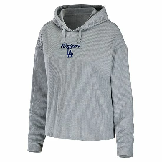 Outlet ❤️ Unbranded 👩 Women's WEAR By Erin Andrews Heather Gray Los Angeles Dodgers Logo Pullover Hoodie & Pants Sleep Set 🛒 - Image 3