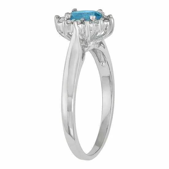 Deals ๐ฅ Unbranded Sterling Silver Blue & White Topaz Halo Ring ๐ - Image 2