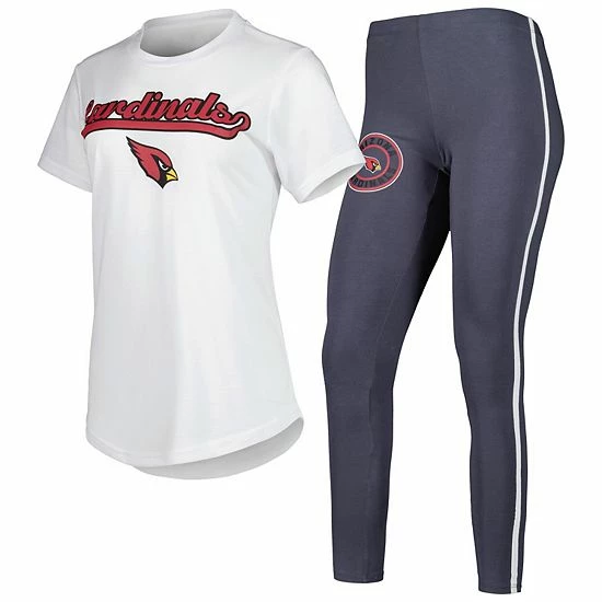 Budget 😉 Unbranded 👩 Women's Concepts Sport White/Charcoal Arizona Cardinals Sonata T-Shirt & Leggings Sleep Set ✔️ - Image 2