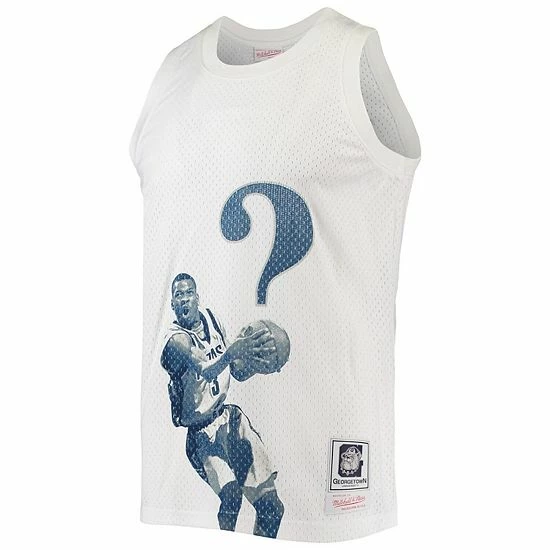 Cheapest 😀 Unbranded Men's Mitchell & Ness Allen Iverson White Georgetown Hoyas The Answer Replica Jersey 🎁 - Image 3