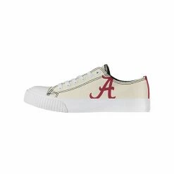 Outlet ❤️ Unbranded 👩 Women's FOCO Cream Alabama Crimson Tide Low Top Canvas 👟 Shoes 🛒