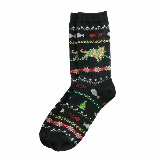 Hot Sale ✔️ Unbranded 👩 Women's Holiday Novelty Crew 🧦 Socks Gray Heather 🤩 - Image 2