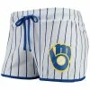 Outlet 😍 Unbranded 👩 Women's Concepts Sport White/Royal Milwaukee Brewers Vigor Sleep Shorts ✨