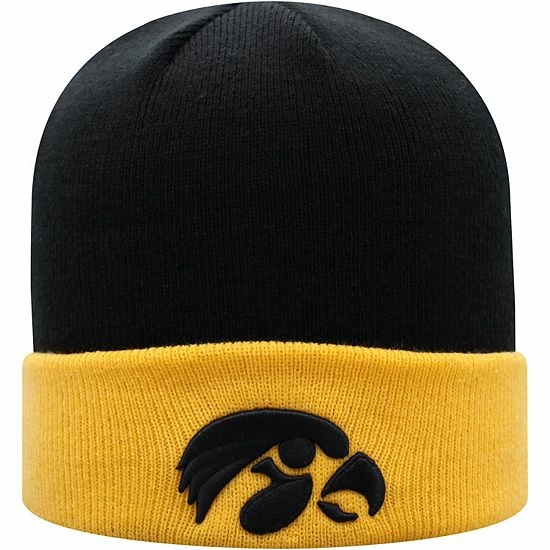 Outlet ๐ Unbranded Men's Top Of The World Black/Gold Iowa Hawkeyes Core 2-Tone Cuffed Knit Hat ๐งจ