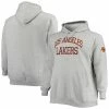 Best deal 😍 Unbranded Men's Mitchell & Ness Heathered Gray Los Angeles Lakers Hardwood Classics Big & Tall Throwback Pullover Hoodie 🔥